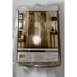 ONE CurtainWorks‎ Lined Pinch Pleat Window Curtain Panel 30” X 108” Sand New